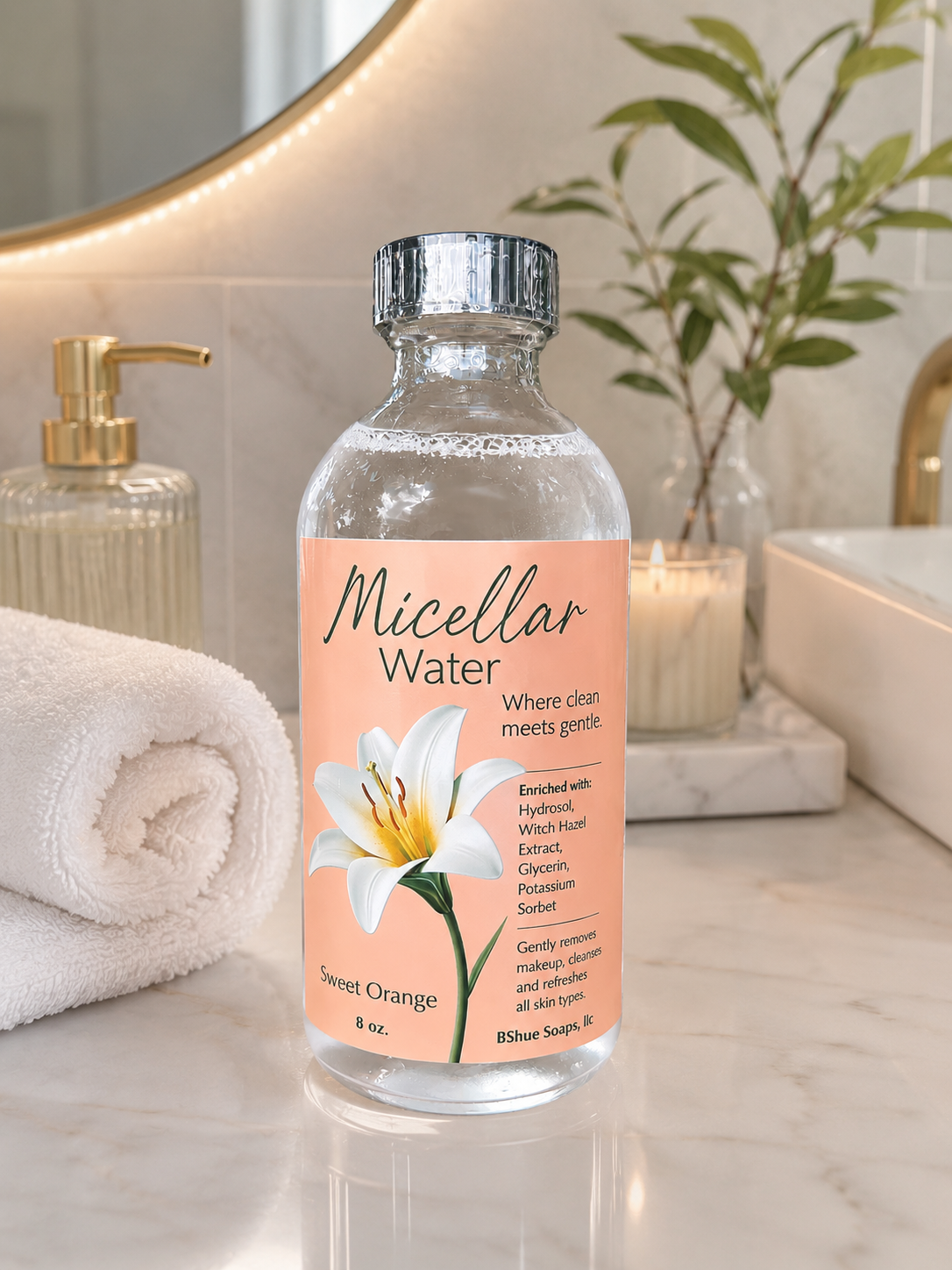 8 oz. Micellar Water – All‑Natural Makeup Remover